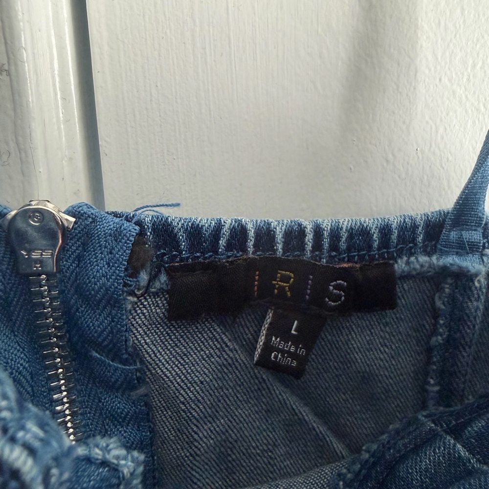 Denim Rhinestone Bustier Mini Dress - Picture 3 of 3
